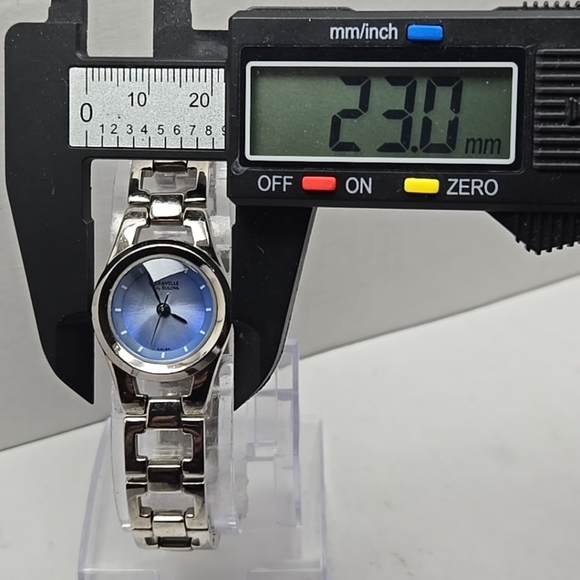 Rare Womens Caravelle By Bulova Watch 23mm Silver Tone Blue Dial New Battery main image 8